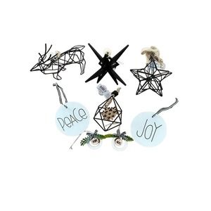 Ornaments/tiered tray Black & white  set of 8 pieces